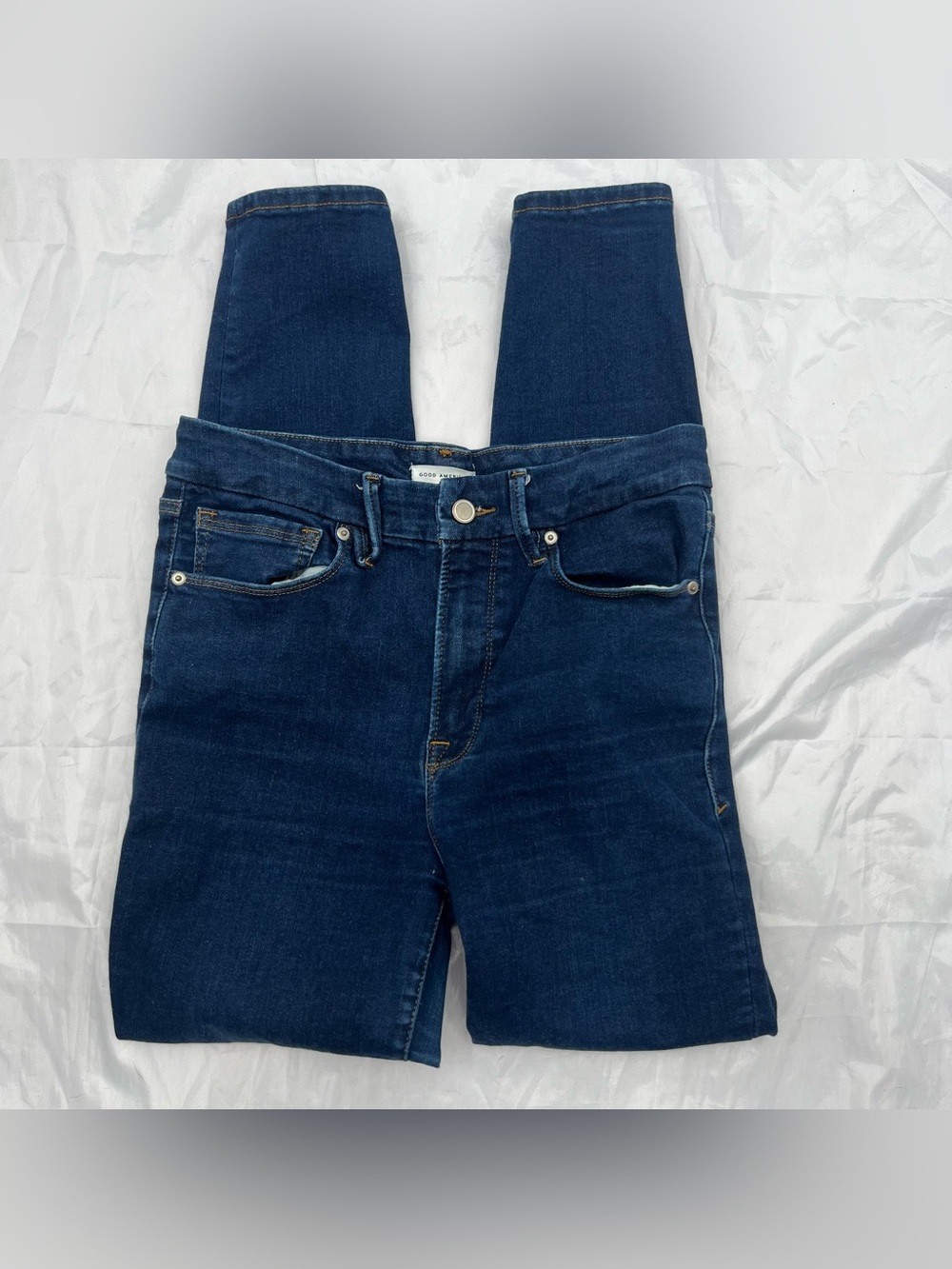 J093 Good American size 6-12 Indigo High-Rise Skinny Jeans